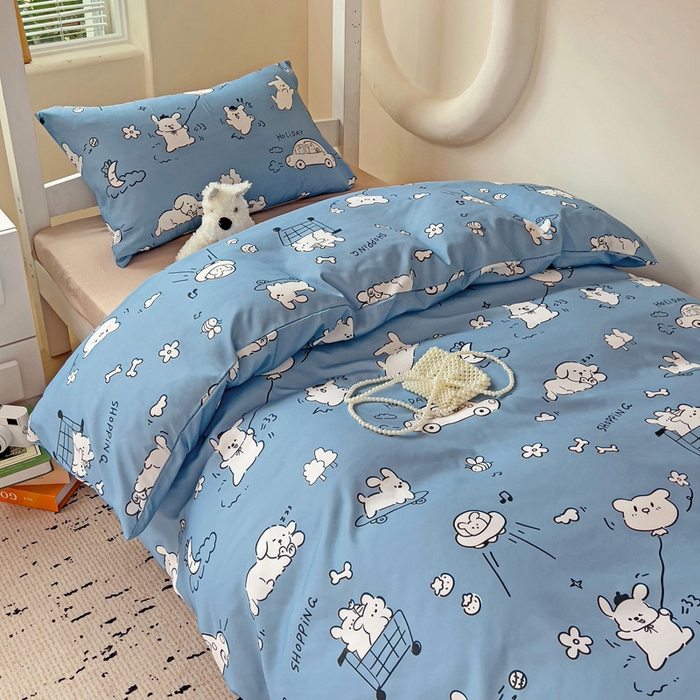 91家纺网 家纺一手货源 找家纺 港岛妹妹 2025新款宿舍学生三件套 狗狗乐园