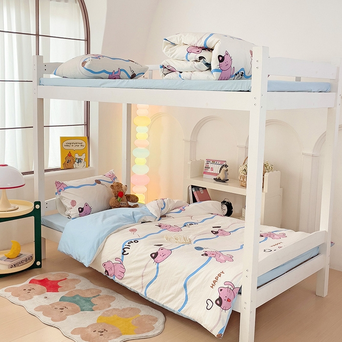 91家纺网 家纺一手货源 找家纺 港岛妹妹 2025新款宿舍学生三件套 线条喵