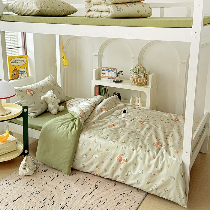 91家纺网 家纺一手货源 找家纺 港岛妹妹 2025新款宿舍学生三件套 蘑菇屋