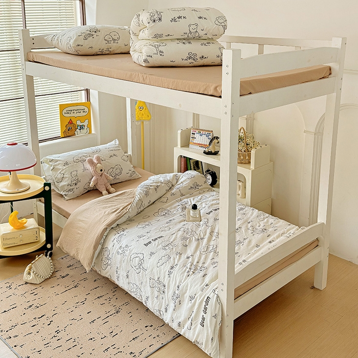 91家纺网 家纺一手货源 找家纺 港岛妹妹 2025新款宿舍学生三件套 熊宝乐园