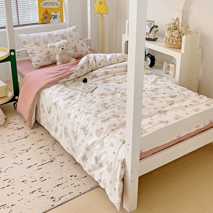 91家纺网 家纺一手货源 找家纺 海岛哥哥 2025新款云朵棉宿舍学生三件套 莫奈粉-A