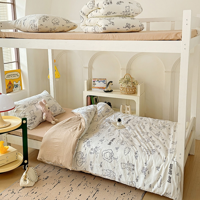 91家纺网 家纺一手货源 找家纺 港岛妹妹 2025新款宿舍学生三件套 熊宝乐园