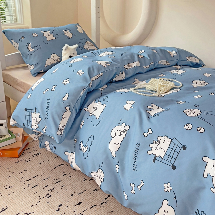 91家纺网 家纺一手货源 找家纺 港岛妹妹 2025新款宿舍学生三件套 狗狗乐园