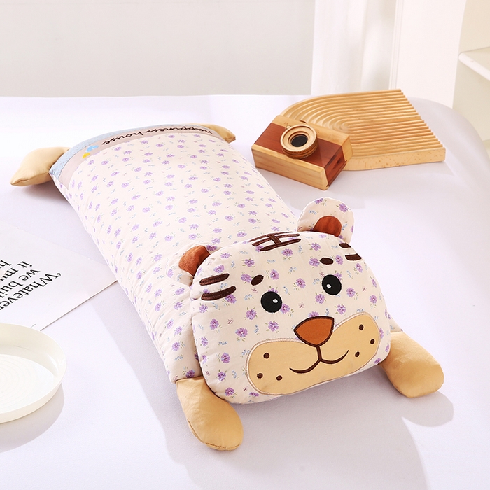 91家纺网 家纺一手货源 找家纺 蔻眠 乖乖虎-全棉卡通荞麦枕儿童学生成人护颈枕芯 乖乖虎-粉色