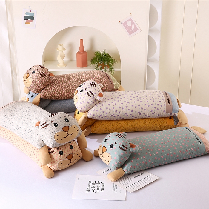 91家纺网 家纺一手货源 找家纺 蔻眠 乖乖虎-全棉卡通荞麦枕儿童学生成人护颈枕芯 主图