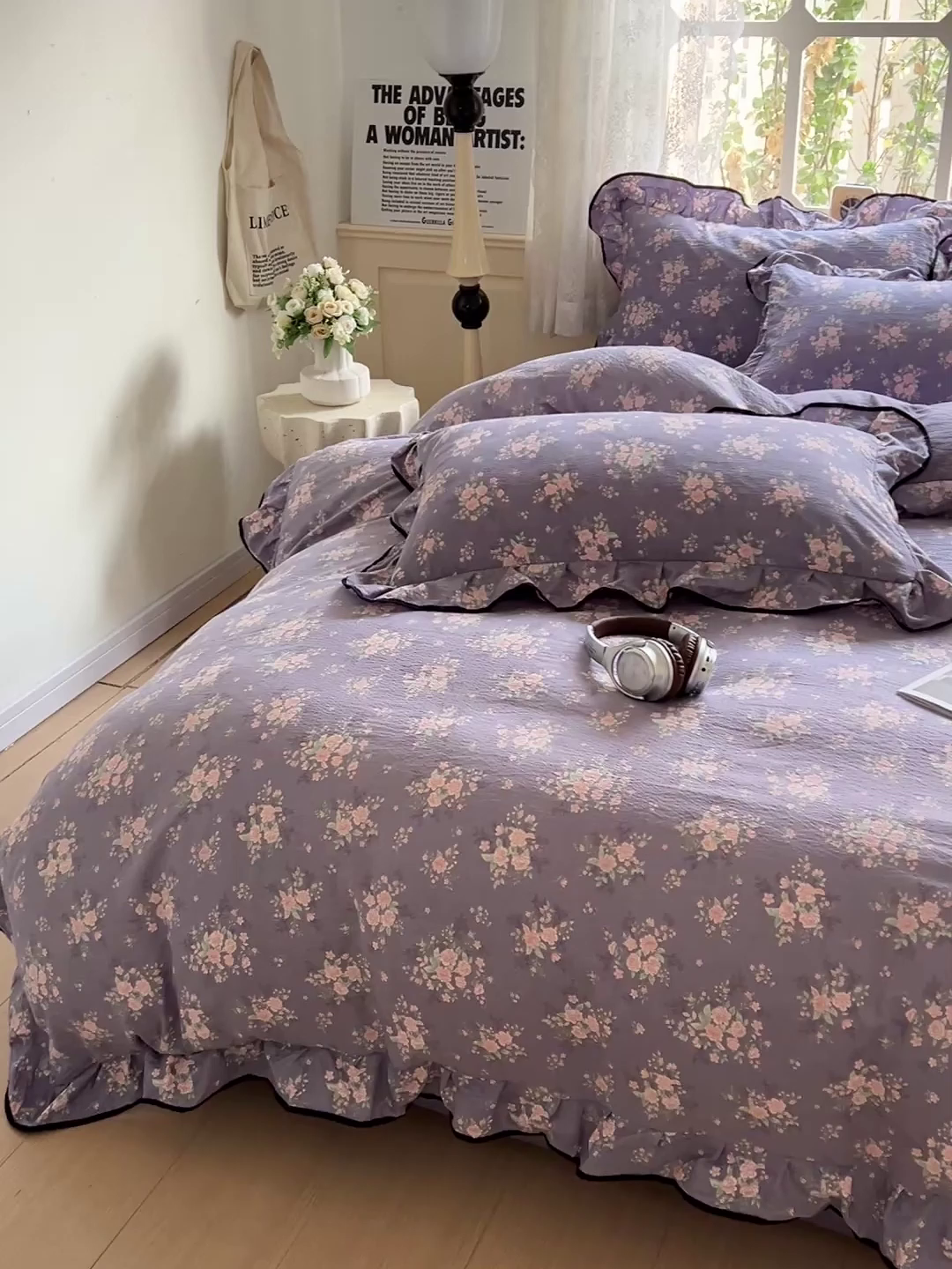 91家纺网 家纺一手货源 找家纺 （总）仟网汇 2025新款云感赫本风皱皱纱夏被四件套