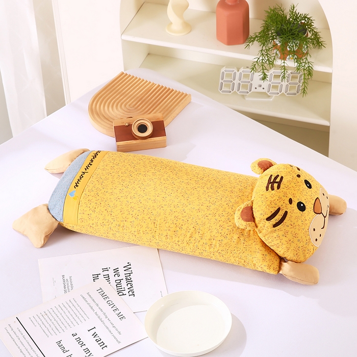 91家纺网 家纺一手货源 找家纺 蔻眠 乖乖虎-全棉卡通荞麦枕儿童学生成人护颈枕芯 乖乖虎-黄色