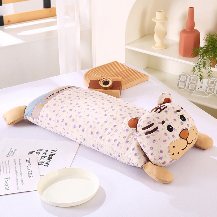 91家纺网 家纺一手货源 找家纺 蔻眠 乖乖虎-全棉卡通荞麦枕儿童学生成人护颈枕芯 乖乖虎-粉色