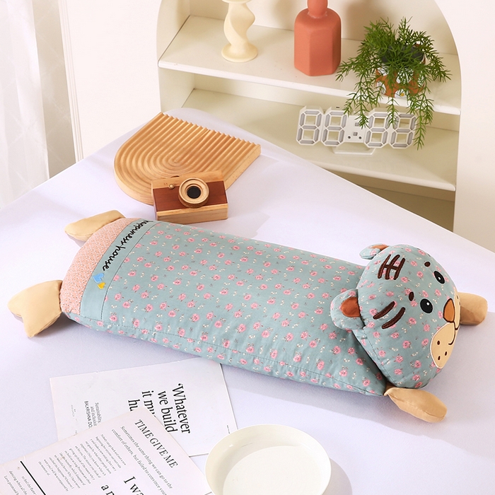 91家纺网 家纺一手货源 找家纺 蔻眠 乖乖虎-全棉卡通荞麦枕儿童学生成人护颈枕芯 乖乖虎-蓝花