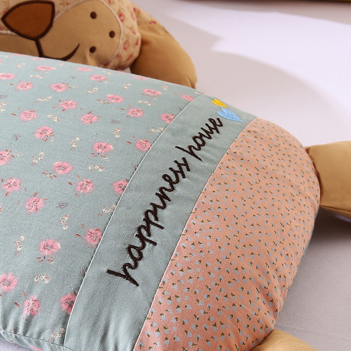 91家纺网 家纺一手货源 找家纺 蔻眠 乖乖虎-全棉卡通荞麦枕儿童学生成人护颈枕芯 乖乖虎-蓝花