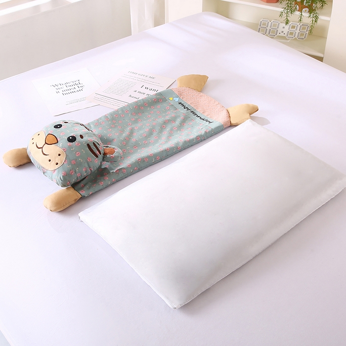 91家纺网 家纺一手货源 找家纺 蔻眠 乖乖虎-全棉卡通荞麦枕儿童学生成人护颈枕芯 乖乖虎-蓝花