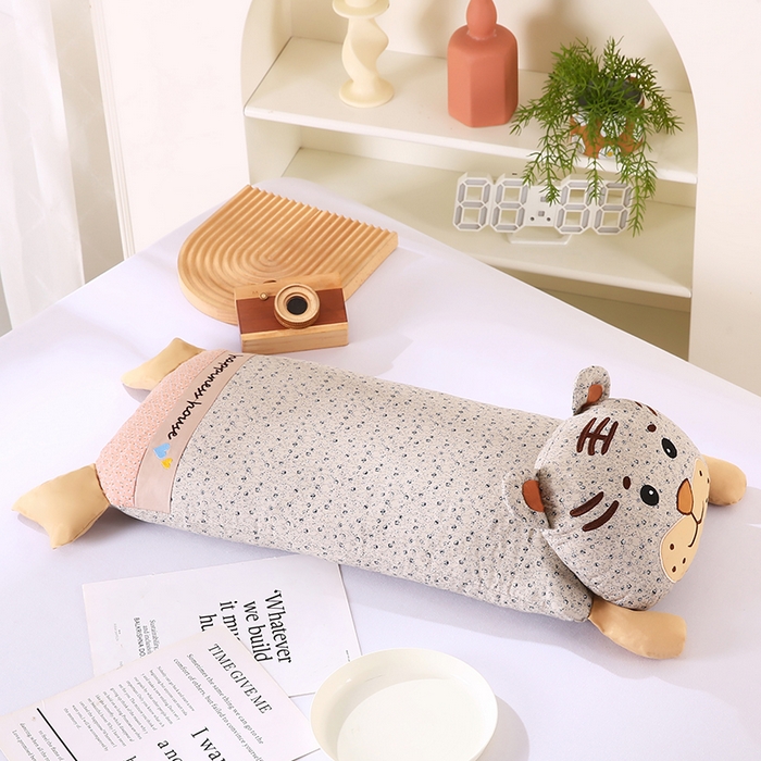 91家纺网 家纺一手货源 找家纺 蔻眠 乖乖虎-全棉卡通荞麦枕儿童学生成人护颈枕芯 乖乖虎-灰色