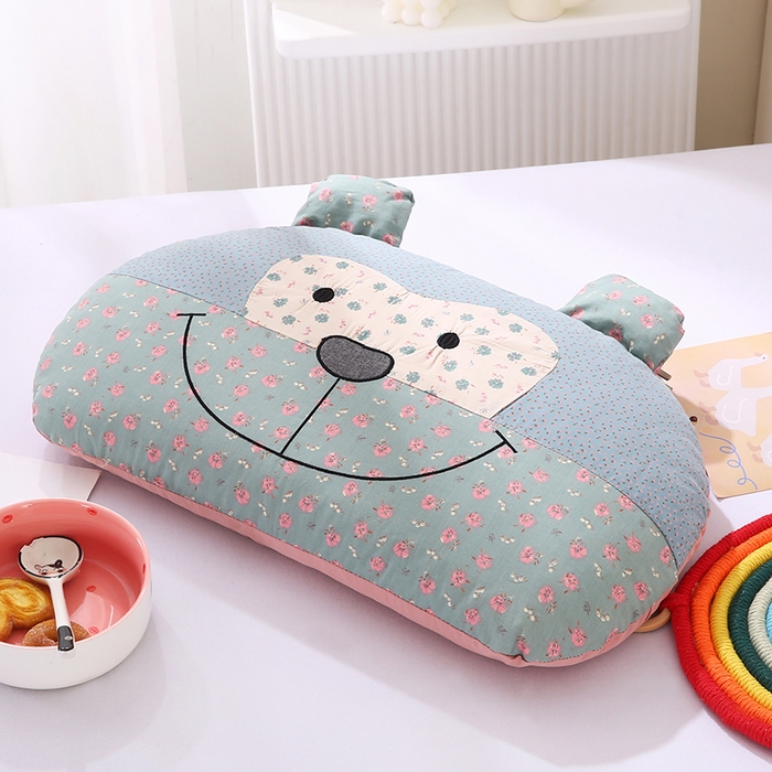 蔻眠 印花俏皮猴-全棉卡通荞麦枕儿童学生成人护颈枕芯 印花俏皮猴-蓝色