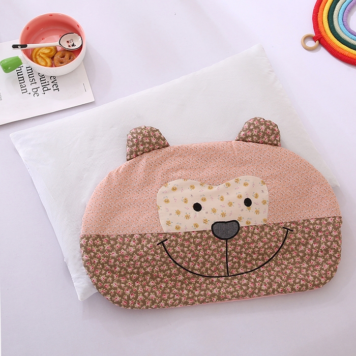 91家纺网 家纺一手货源 找家纺 蔻眠 印花俏皮猴-全棉卡通荞麦枕儿童学生成人护颈枕芯 印花俏皮猴-粉色