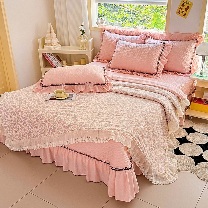 91家纺网 家纺一手货源 找家纺 仟网汇 2025新款床盖四件套夏被四件套（活套被套） 春天里