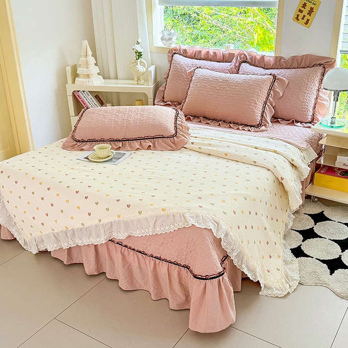 91家纺网 家纺一手货源 找家纺 仟网汇 2025新款床盖四件套夏被四件套（活套被套） 心动