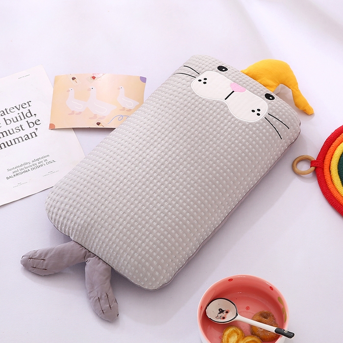 91家纺网 家纺一手货源 找家纺 （总）蔻眠 小海狮-夏季凉感丝卡通荞麦枕头儿童学生防出汗专用枕芯