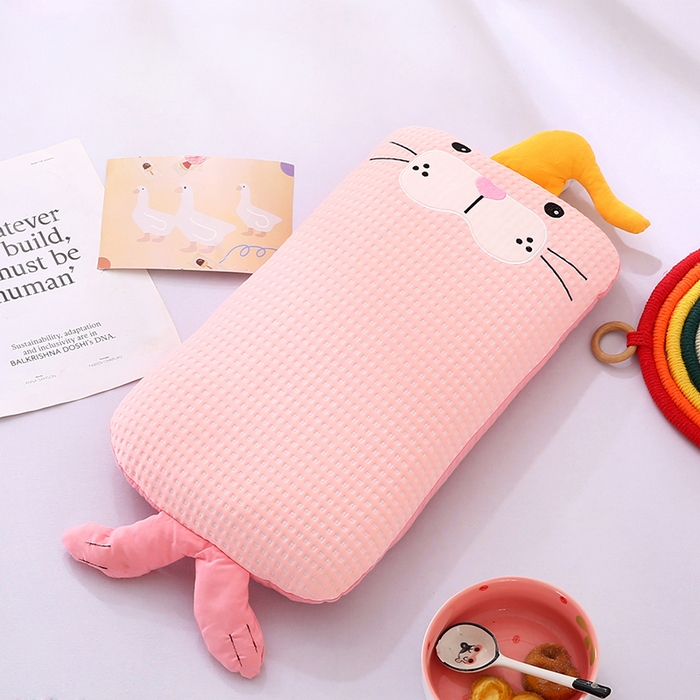 91家纺网 家纺一手货源 找家纺 （总）蔻眠 小海狮-夏季凉感丝卡通荞麦枕头儿童学生防出汗专用枕芯