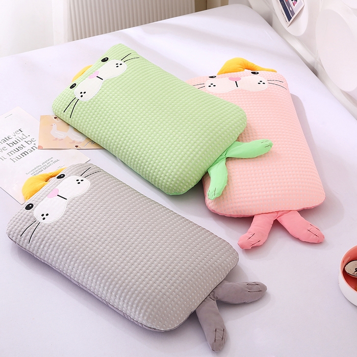 91家纺网 家纺一手货源 找家纺 蔻眠 小海狮-夏季凉感丝卡通荞麦枕头儿童学生防出汗专用枕芯 主图