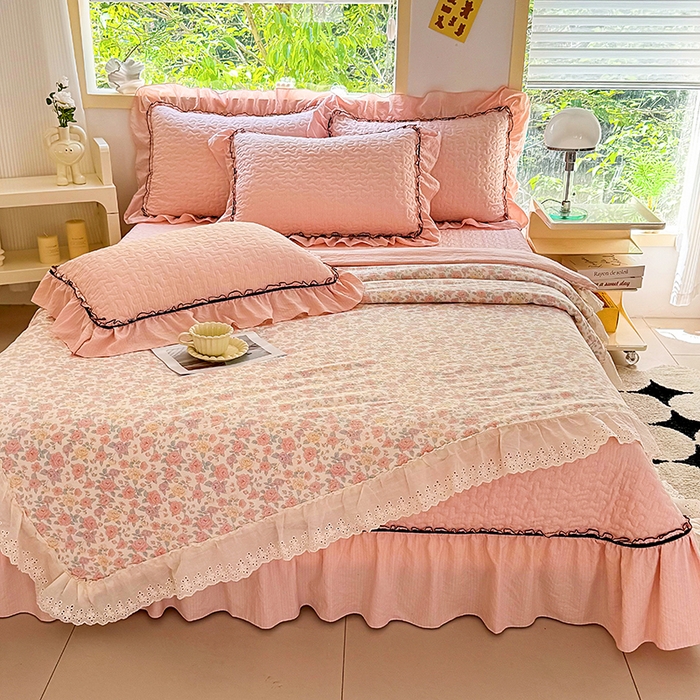 91家纺网 家纺一手货源 找家纺 仟网汇 2025新款床盖四件套夏被四件套（活套被套） 春天里