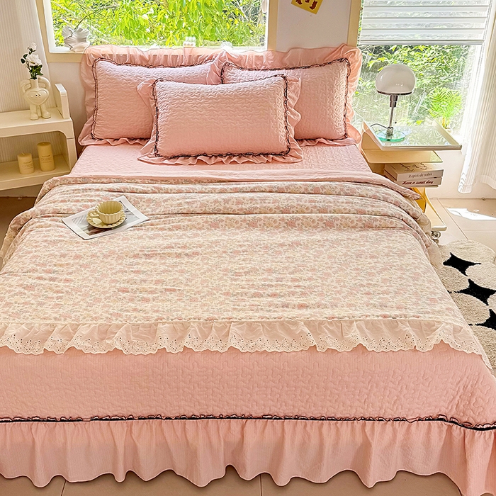 91家纺网 家纺一手货源 找家纺 仟网汇 2025新款床盖四件套夏被四件套（活套被套） 春天里