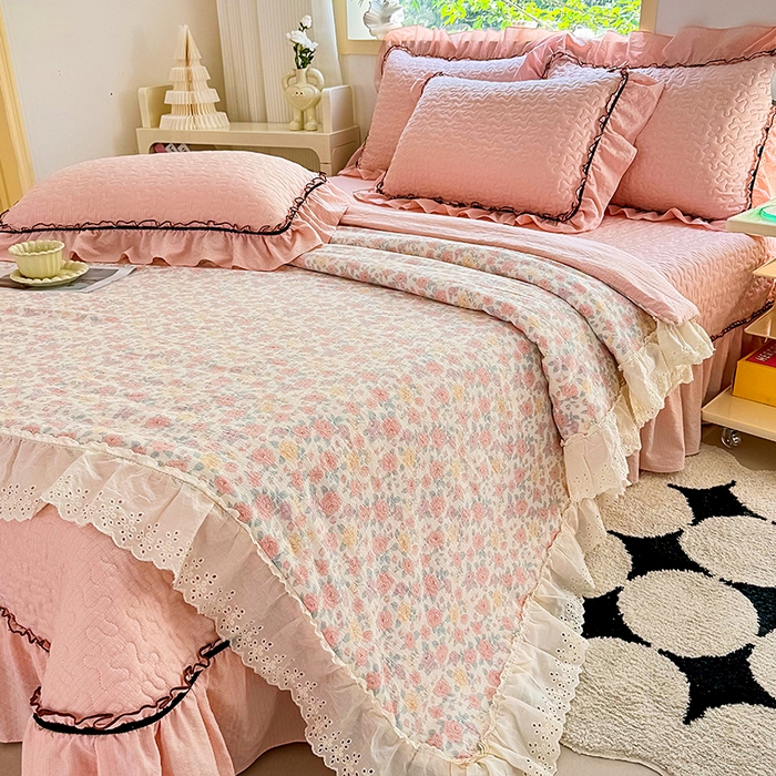 91家纺网 家纺一手货源 找家纺 仟网汇 2025新款床盖四件套夏被四件套（活套被套） 春天里