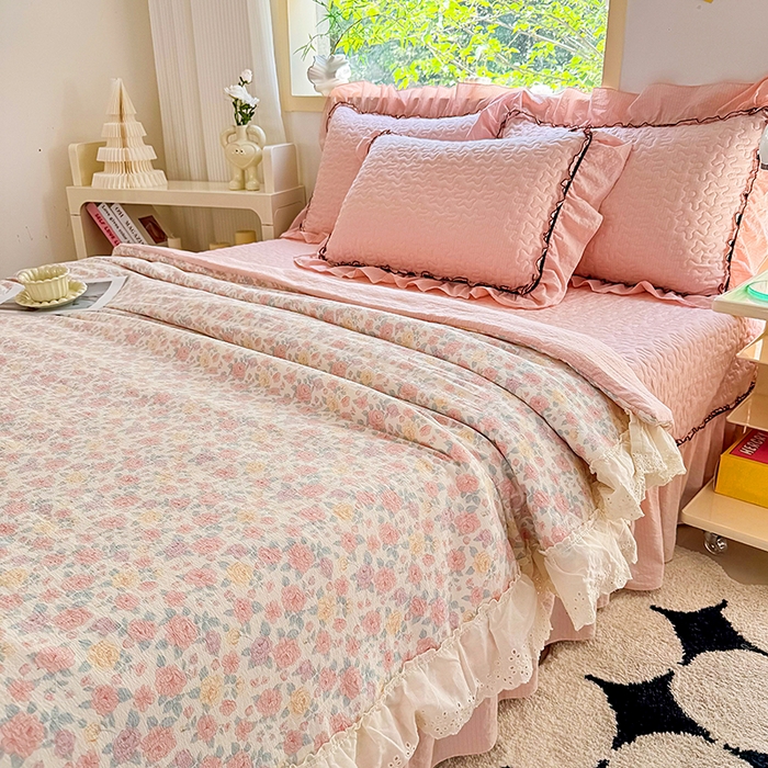 91家纺网 家纺一手货源 找家纺 仟网汇 2025新款床盖四件套夏被四件套（活套被套） 春天里