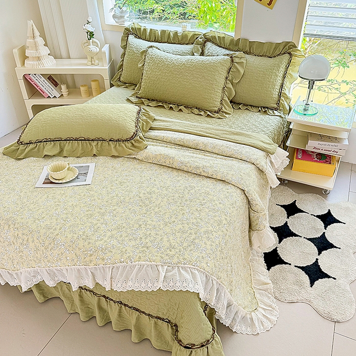 91家纺网 家纺一手货源 找家纺 仟网汇 2025新款床盖四件套夏被四件套（活套被套） 春晓