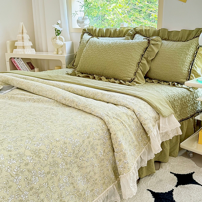 91家纺网 家纺一手货源 找家纺 仟网汇 2025新款床盖四件套夏被四件套（活套被套） 春晓