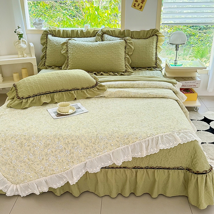 91家纺网 家纺一手货源 找家纺 仟网汇 2025新款床盖四件套夏被四件套（活套被套） 春晓