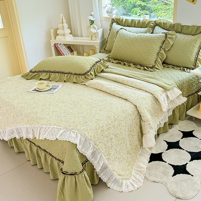 91家纺网 家纺一手货源 找家纺 仟网汇 2025新款床盖四件套夏被四件套（活套被套） 春晓