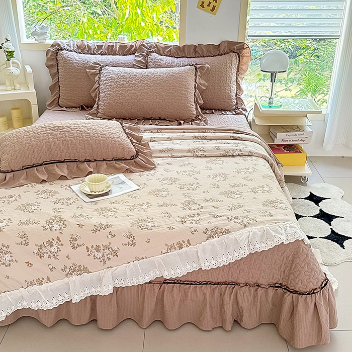 91家纺网 家纺一手货源 找家纺 仟网汇 2025新款床盖四件套夏被四件套（活套被套） 可颂