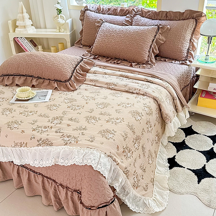 91家纺网 家纺一手货源 找家纺 仟网汇 2025新款床盖四件套夏被四件套（活套被套） 可颂