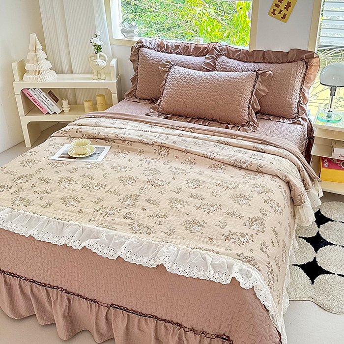 91家纺网 家纺一手货源 找家纺 仟网汇 2025新款床盖四件套夏被四件套（活套被套） 可颂