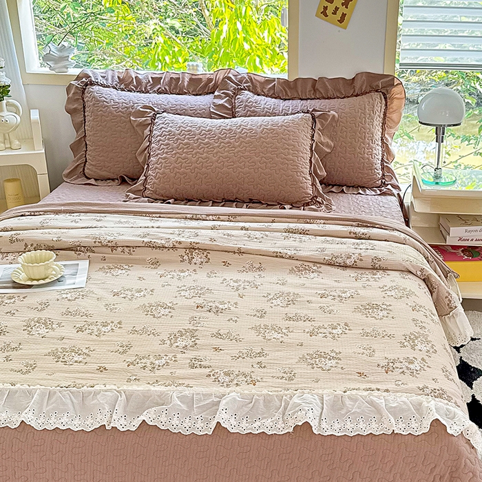 91家纺网 家纺一手货源 找家纺 仟网汇 2025新款床盖四件套夏被四件套（活套被套） 可颂