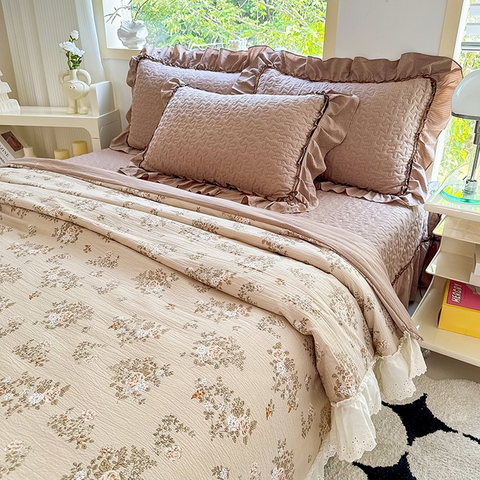 91家纺网 家纺一手货源 找家纺 仟网汇 2025新款床盖四件套夏被四件套（活套被套） 可颂