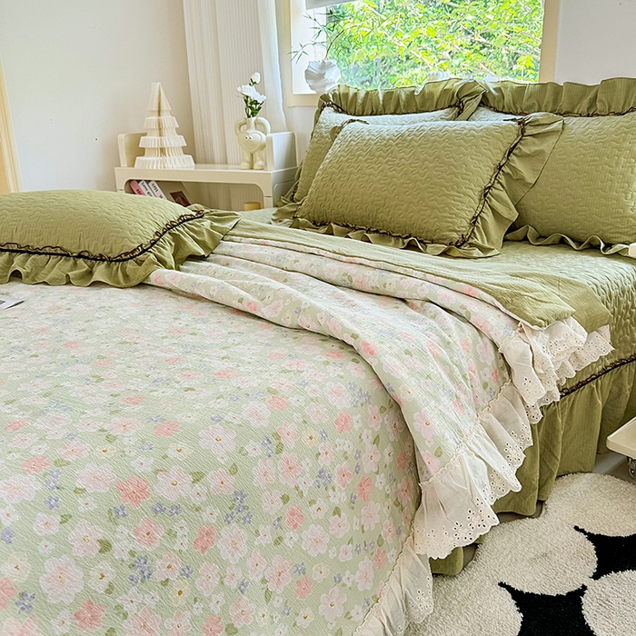 91家纺网 家纺一手货源 找家纺 仟网汇 2025新款床盖四件套夏被四件套（活套被套） 莱茵河畔