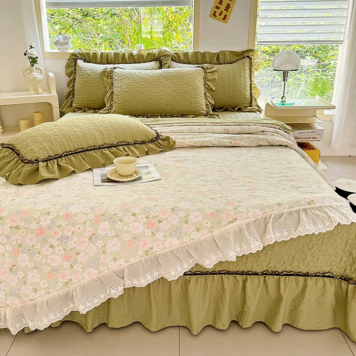 91家纺网 家纺一手货源 找家纺 仟网汇 2025新款床盖四件套夏被四件套（活套被套） 莱茵河畔