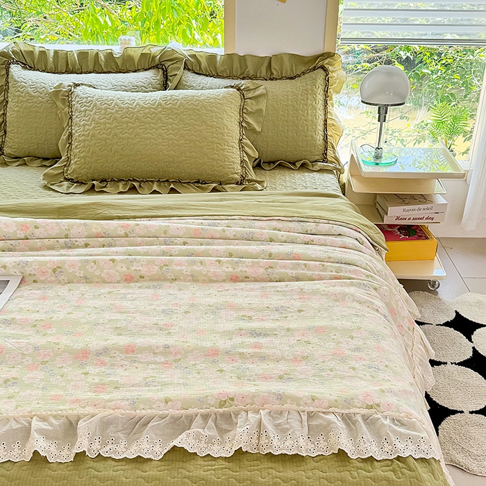 91家纺网 家纺一手货源 找家纺 仟网汇 2025新款床盖四件套夏被四件套（活套被套） 莱茵河畔