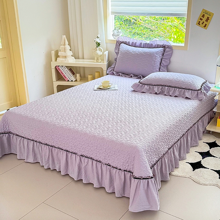 91家纺网 家纺一手货源 找家纺 仟网汇 2025新款床盖四件套夏被四件套（活套被套） 慕斯小狗兰