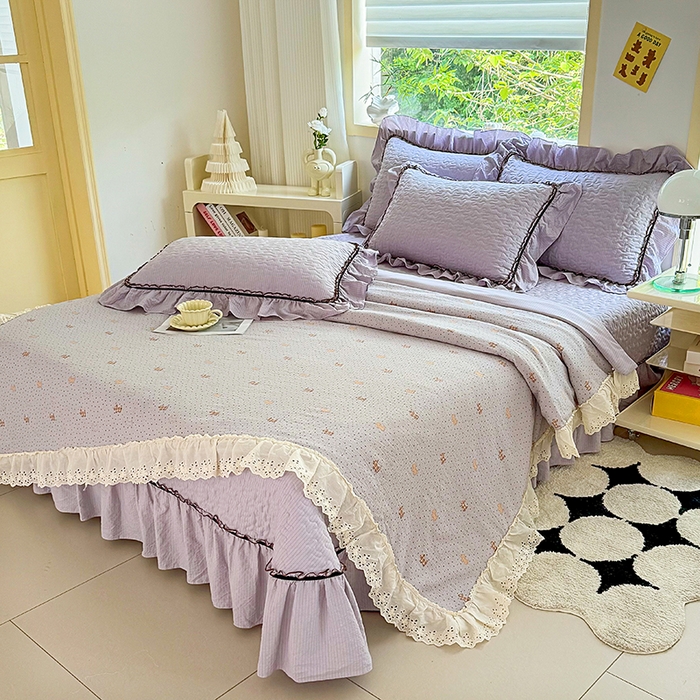 91家纺网 家纺一手货源 找家纺 仟网汇 2025新款床盖四件套夏被四件套（活套被套） 慕斯小狗兰