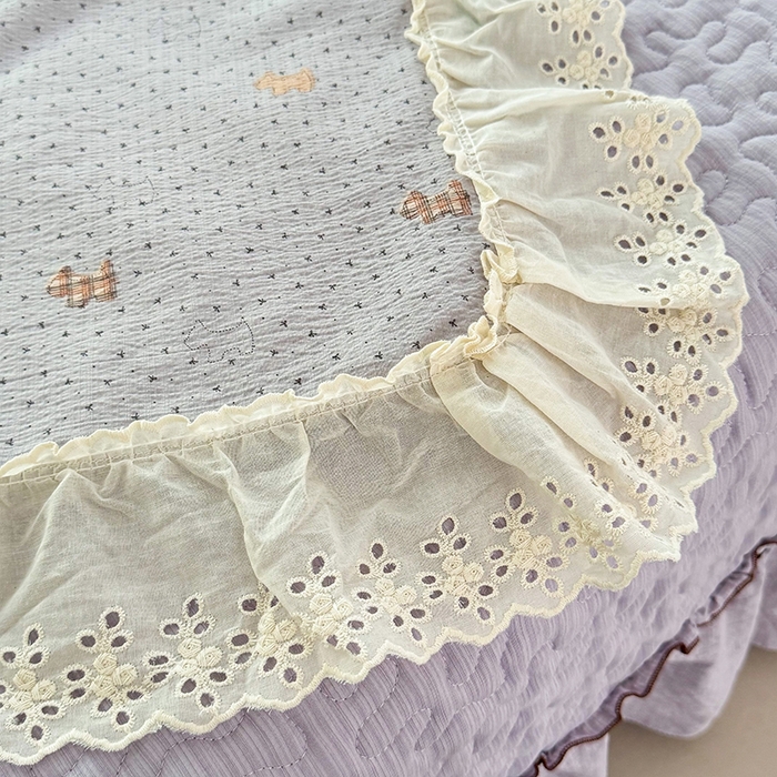 91家纺网 家纺一手货源 找家纺 仟网汇 2025新款床盖四件套夏被四件套（活套被套） 慕斯小狗兰