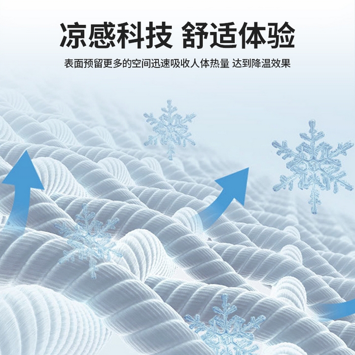91家纺网 家纺一手货源 找家纺 眠多宝 2025新款乙纶冰豆豆凉席冰丝席-华夫格绣花 懒懒小憩-床席