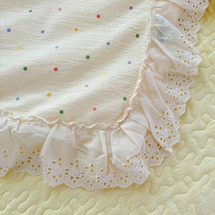 91家纺网 家纺一手货源 找家纺 仟网汇 2025新款床盖四件套夏被四件套（活套被套） 奶油波点