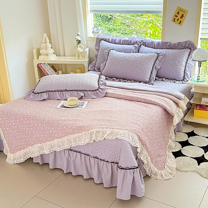 仟网汇 2025新款床盖四件套夏被四件套（活套被套） 山野栀子