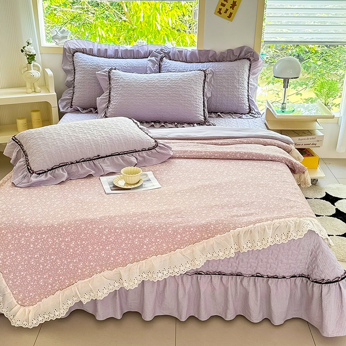 91家纺网 家纺一手货源 找家纺 仟网汇 2025新款床盖四件套夏被四件套（活套被套） 山野栀子