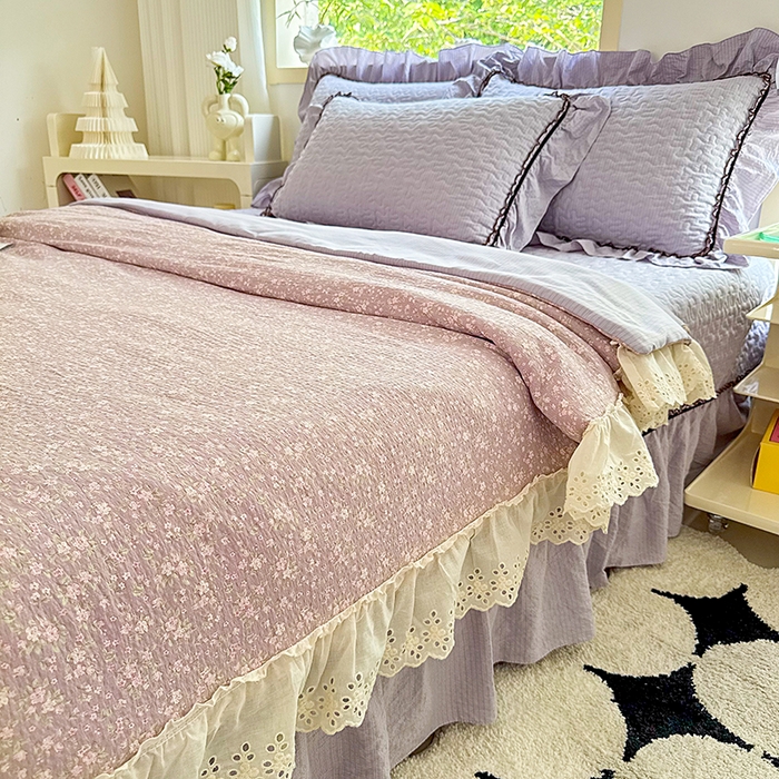 91家纺网 家纺一手货源 找家纺 仟网汇 2025新款床盖四件套夏被四件套（活套被套） 山野栀子