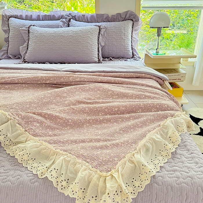 91家纺网 家纺一手货源 找家纺 仟网汇 2025新款床盖四件套夏被四件套（活套被套） 山野栀子