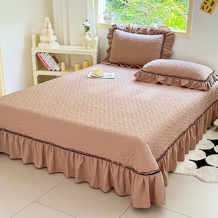 91家纺网 家纺一手货源 找家纺 仟网汇 2025新款床盖四件套夏被四件套（活套被套） 太妃糖