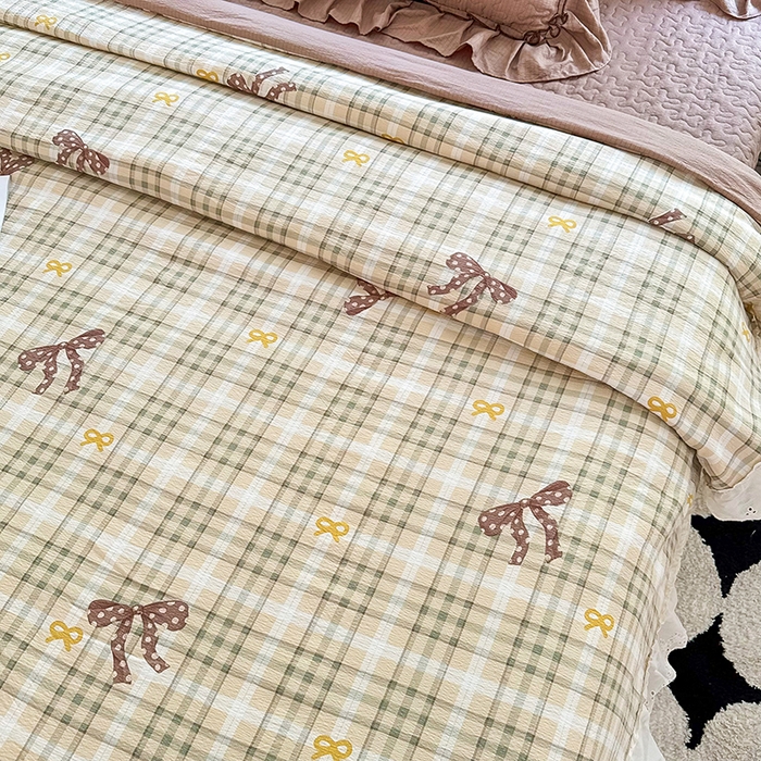 91家纺网 家纺一手货源 找家纺 仟网汇 2025新款床盖四件套夏被四件套（活套被套） 太妃糖